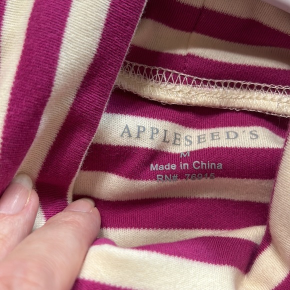 Appleseeds Fuschia and Cream Cotton Turtleneck - Picture 3 of 5